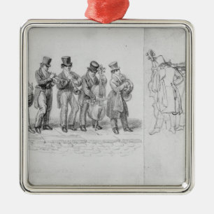 Ornamento De Metal Músicos da rua de Londres, c.1820-30