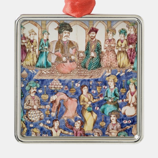 Ornamento De Metal Músicos e dançarinos (Frente)