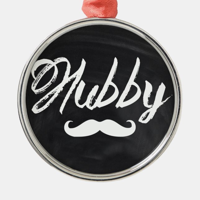 Ornamento De Metal Mustache Groom Honeymoon hubby (Frente)