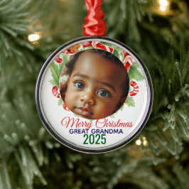 Ornamento De Metal My First Christmas 2025: Personalized Photo 