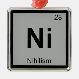 Ornamento De Metal N - Niilismo Filosofia Química Tabela Periódica