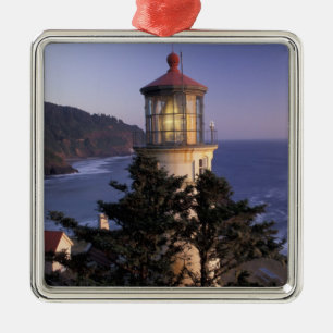 Ornamento De Metal NA, EUA, Oregon, Farol Heceta Head,