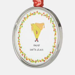 Ornamento De Metal Nacho Santa com Chips