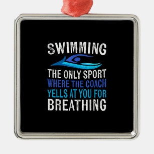 Ornamento De Metal Nadar Apenas Esporte Onde O Treinador Swimmer Ofer