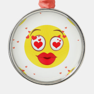 Ornamento De Metal Namorados kiss Emoji