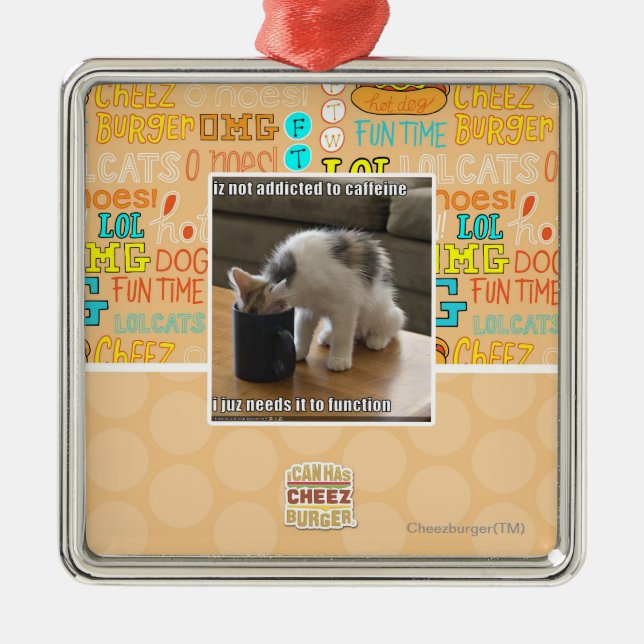 Ornamento De Metal Não é viciado à cafeína (Frente)