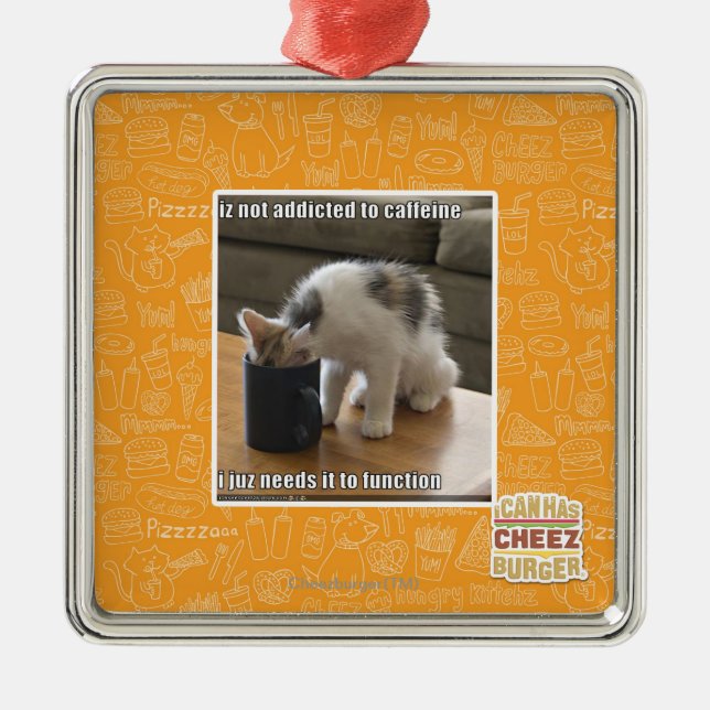 Ornamento De Metal Não é viciado à cafeína (Frente)