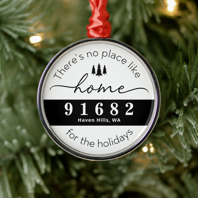 Ornamento De Metal Não há lugar como casa para as festas (Árvore)