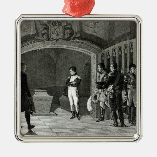 Ornamento De Metal Napoleon que Meditating antes do túmulo (Frente)