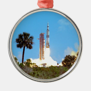 Ornamento De Metal NASA Apollo 16 Saturn V Rocket Launch