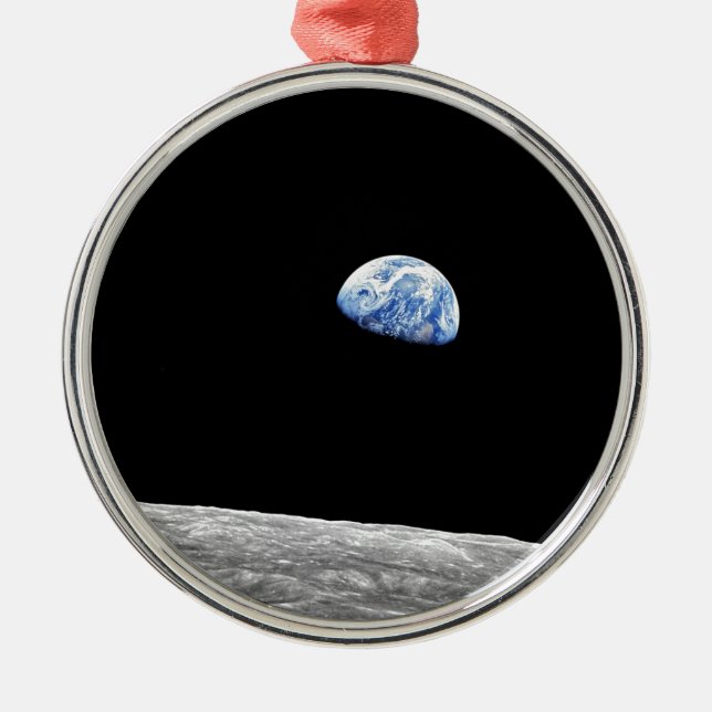 Ornamento De Metal NASA Apollo 8 Earth Moon Orbit Lunar Foto (Frente)