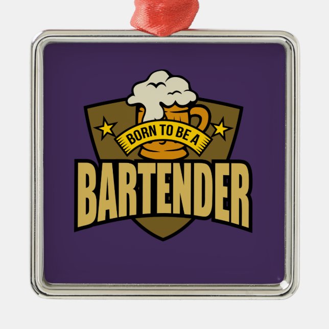 Ornamento De Metal Nascer de ser um barman (Frente)