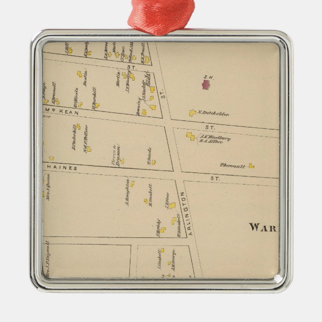 Ornamento De Metal Nashua, divisão 7, Edgeville (Frente)