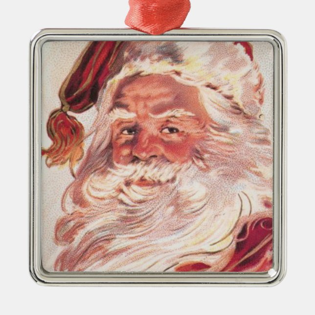 Ornamento De Metal Natais vintages Santa Claus (Frente)