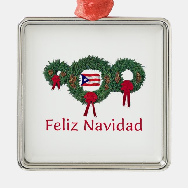 Ornamento De Metal Natal 2 de Puerto Rico (Frente)