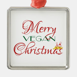 Ornamento De Metal Natal alegre do Vegan