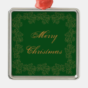 Ornamento De Metal Natal Alegre Festivo Verde Dourado