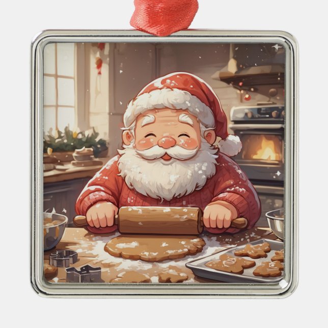 Ornamento De Metal Natal "Baking Spirits Bright" Personalizado (Frente)