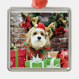 Ornamento De Metal Natal - Cavachon - máximo