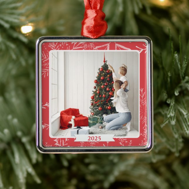 Ornamento De Metal Natal com Foto Personalizada (Árvore)