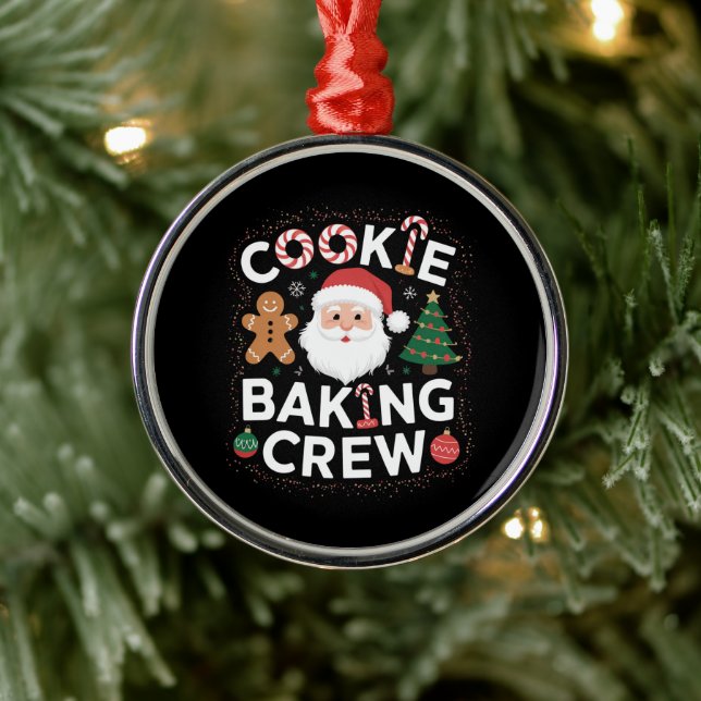 Ornamento De Metal Natal Cookie Baking Crew Family Natal (Árvore)