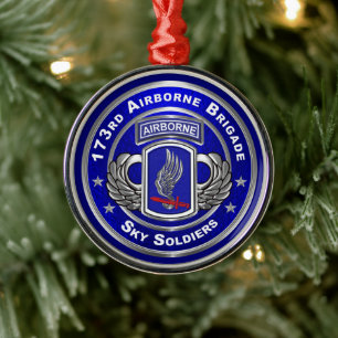 Ornamento De Metal Natal da 173ª Brigada Aerotransportada