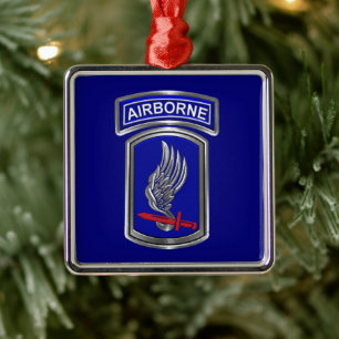 Ornamento De Metal Natal da 173ª Brigada Aerotransportada