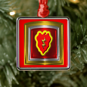 Ornamento De Metal Natal da Divisão de Infantaria 25
