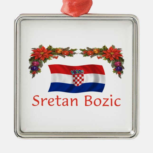 Ornamento De Metal Natal de Croatia (Frente)