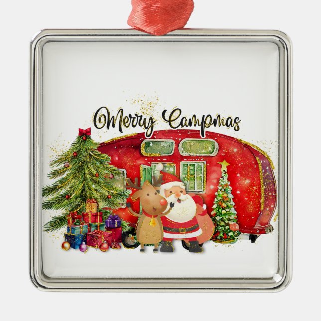 ORNAMENTO DE METAL NATAL DE FERIADO DE ÁGUA NA CAMPGOUND (Frente)