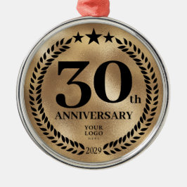 Ornamento De Metal Natal de Negócios do 30 Dourado personalizado