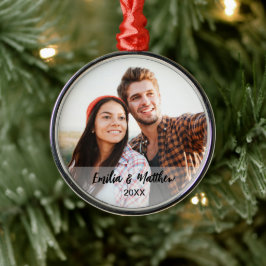 Ornamento De Metal Natal do Casal de Fotografias Personalizado Tradic