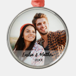 Ornamento De Metal Natal do Casal de Fotografias Personalizado Tradic