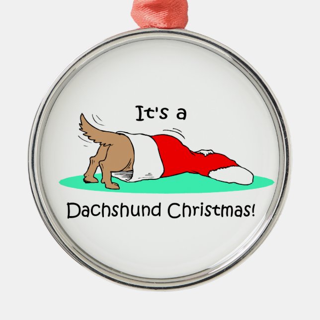 Ornamento De Metal Natal do Dachshund (Frente)