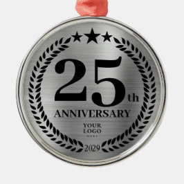 Ornamento De Metal Natal do logotipo comercial do 25 Silver