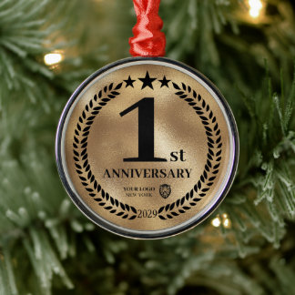 Ornamento De Metal Natal do logotipo comercial do aniversário de 1rua