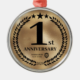 Ornamento De Metal Natal do logotipo comercial do aniversário de 1rua