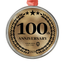 Natal do logotipo de negócios de 100 anos Dourado