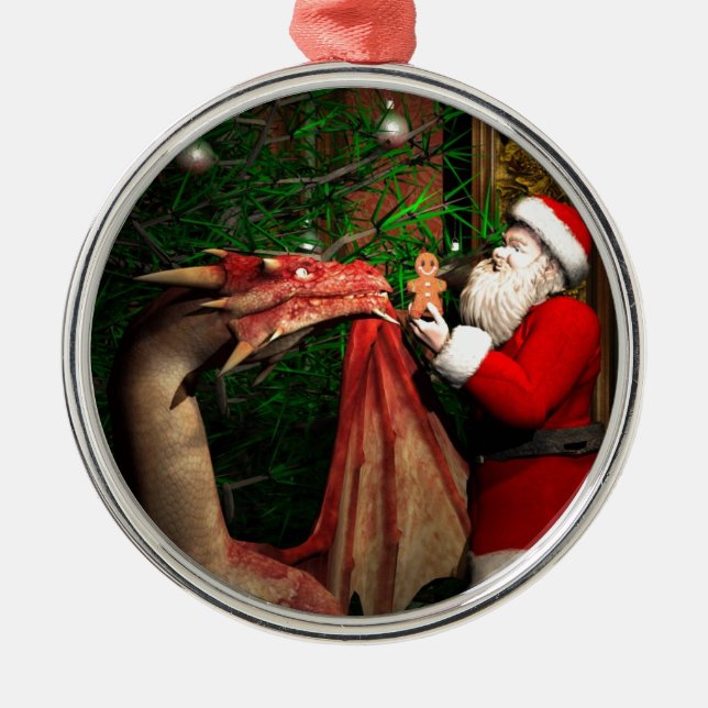 Ornamento De Metal Natal dos dragões (Frente)