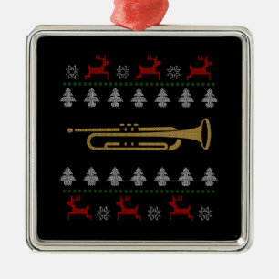 Ornamento De Metal Natal Feio - Trompete