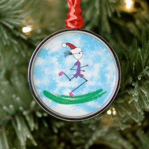 Ornamento De Metal Natal Feriado Lady Runner © Runner