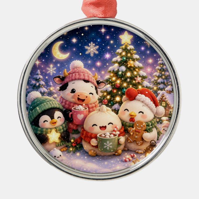 Ornamento De Metal Natal Fofo  (Frente)
