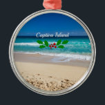 Ornamento De Metal Natal na Ilha Captiva, Flórida Metal Ornamen<br><div class="desc">Foto da bela Ilha Captiva,  Flórida,  com o Natal Holly</div>