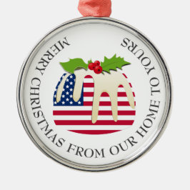 Ornamento De Metal Natal Patriótico dos EUA