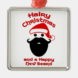 Ornamento De Metal Natal peludo, barba nova feliz