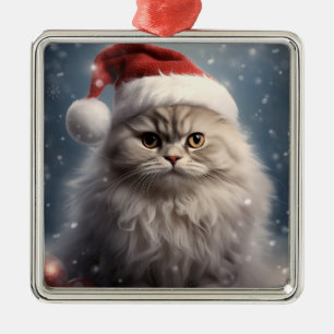 ORNAMENTO DE METAL NATAL PERSO DE FLUFFY HOLIDAY TABBY KITTEN