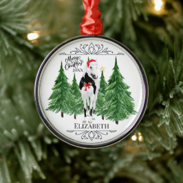 Ornamento De Metal Natal Personalizado Cavalo Aquarela