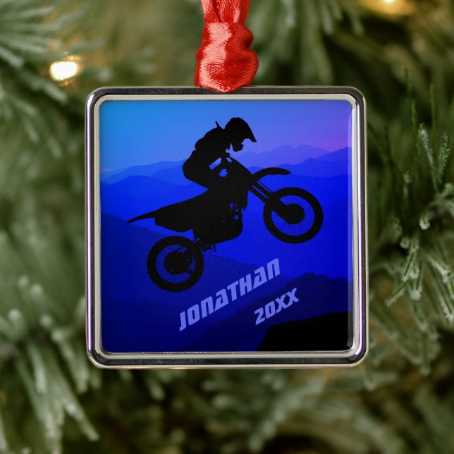 Ornamento De Metal Natal personalizado da motocross da bicicleta de s (Árvore)