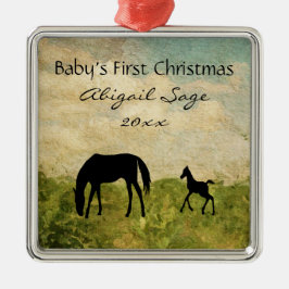 Ornamento De Metal Natal personalizado de 1rua de Mare Foal Horse Bab