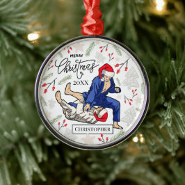 Ornamento De Metal Natal Personalizado de Jiu Jitsu BJJ